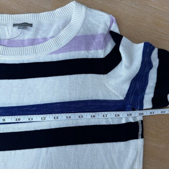 Talbots Sweater Womens Large Multi Color Striped Coastal Casual Preppy - EUC - Picture 11 of 12